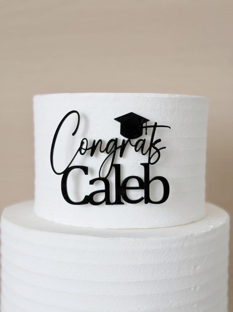 Congrats Cake Decor| Graduation Cake Topper | Acrylic Script Design ...