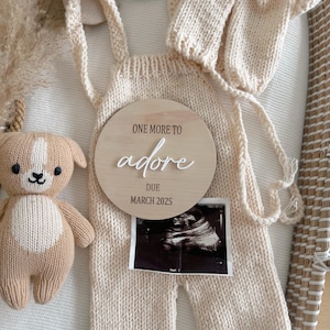 One More To Adore | Pregnancy Announcement | Maternity Photo Props | Baby Announcement | Baby Arriving Soon | Baby Announcement |
