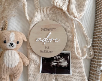 One More To Adore | Pregnancy Announcement | Maternity Photo Props | Baby Announcement | Baby Arriving Soon | Baby Announcement |
