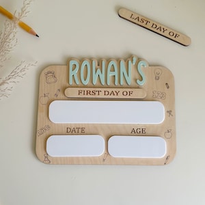 Toddler School Theme First Day Of School Sign| School Photo Props | Interchangeable School Sign | First &  Last Day of School Sign