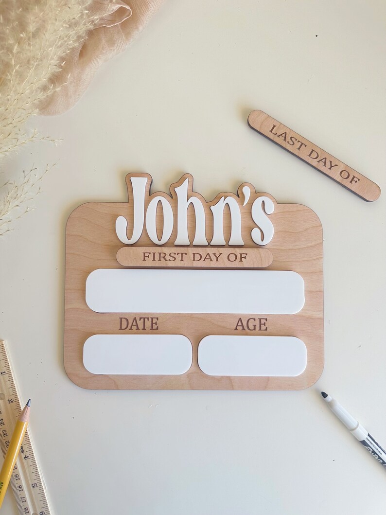 Toddler First Day Of School Sign School Photo Props Interchangeable School Sign First & Last Day of School Interchangeable Sign image 4