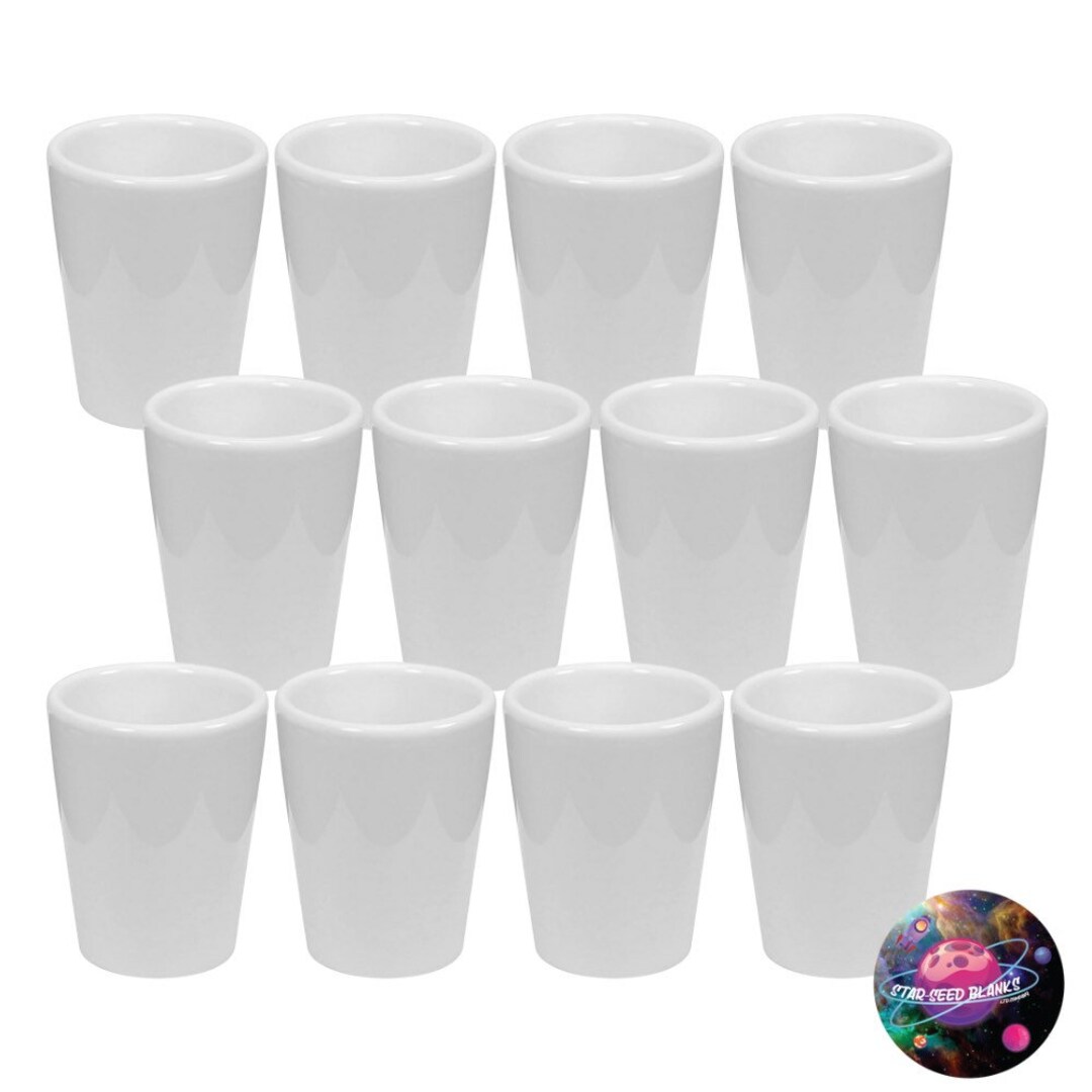 Bulk Shot Glass, Set of 12, Sublimation Blank Shot Glasses, 1.5oz Shot