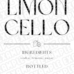 Homemade Limoncello Label Template - Etsy