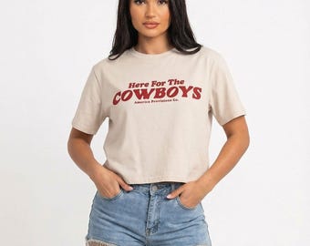 Here For The Cowboys Crop Tee