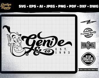 Genie & Co SVG, Customize Gift SVG, Vinyl Cut File, svg, pdf, jpg, png, ai Printable Design Files - Cricut digital download