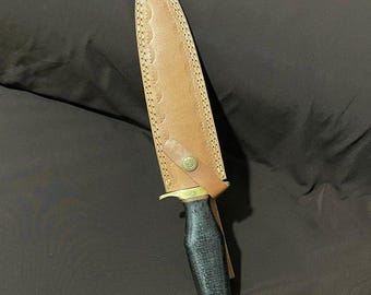 Handmade Bowie-Classic Hunting Dagger D2 Tool Steel with Micarta Handle+Sheath, Gift for Him, Birthday, Best Gifts for Dad