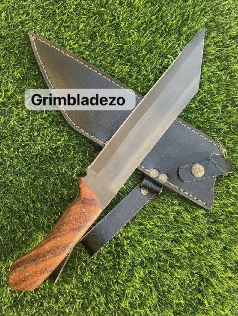 Authentic Viking Seax Blade with Engraved High-Carbon Steel & Rosewood Handle