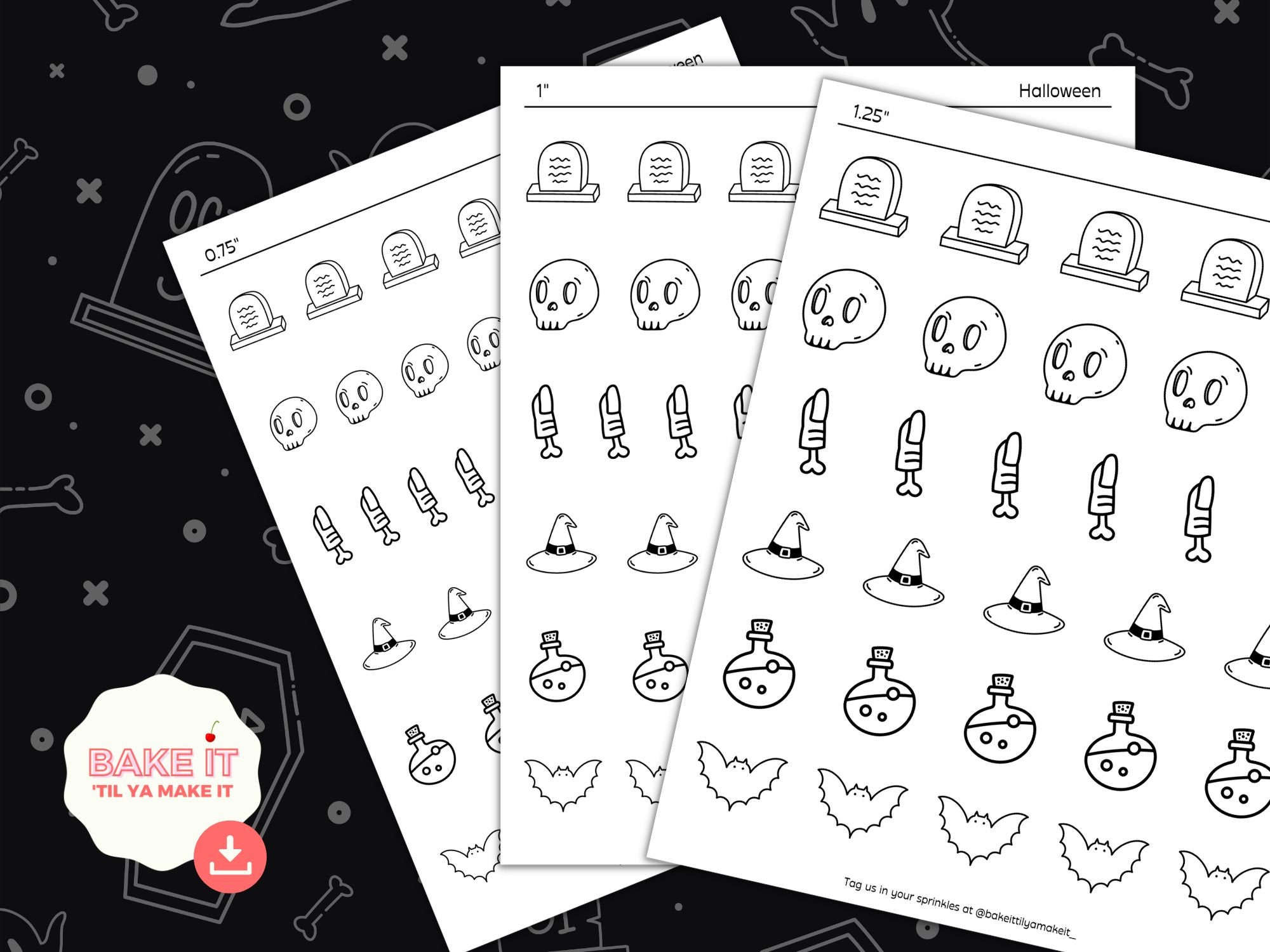 Halloween Royal Icing Transfer Sheets Variety Pack With Witches Hat