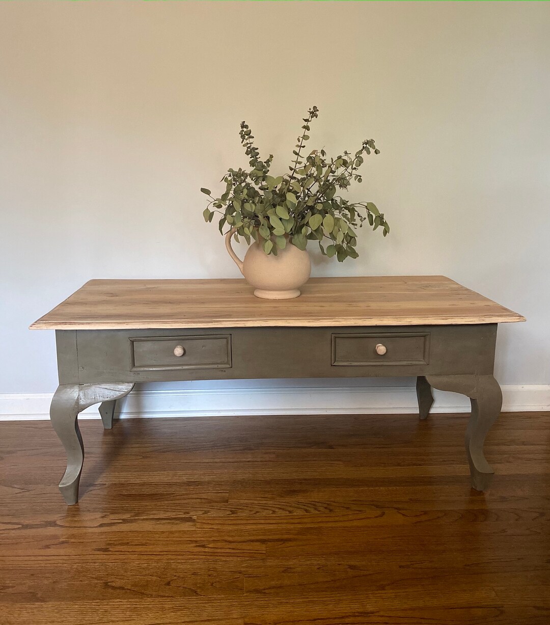 Rustic Coffee Table Olive Coffee Table Sofa Table Painted Furniture Etsy