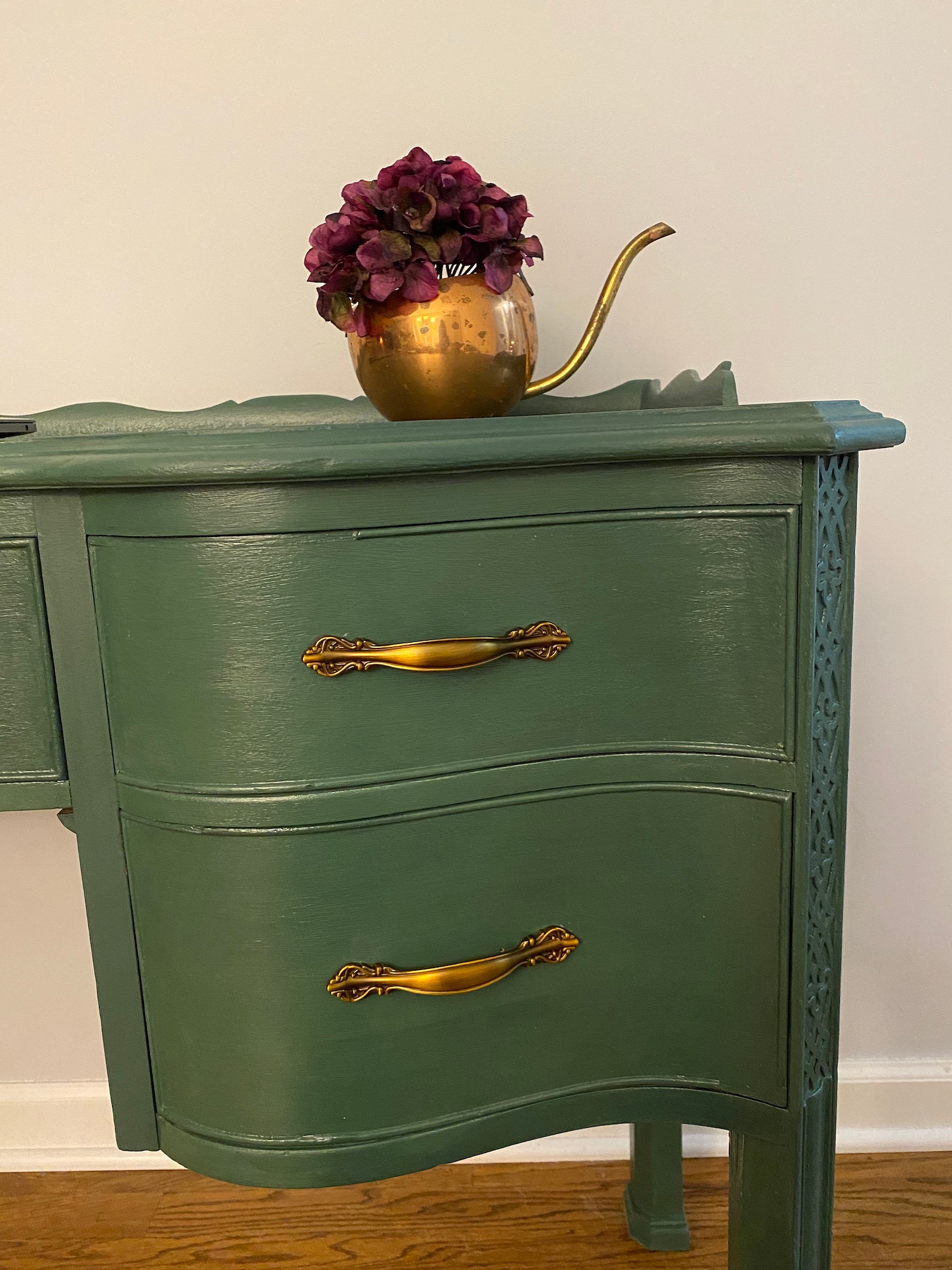 Green Desk Makeup Vanity Painted Furniture Etsy
