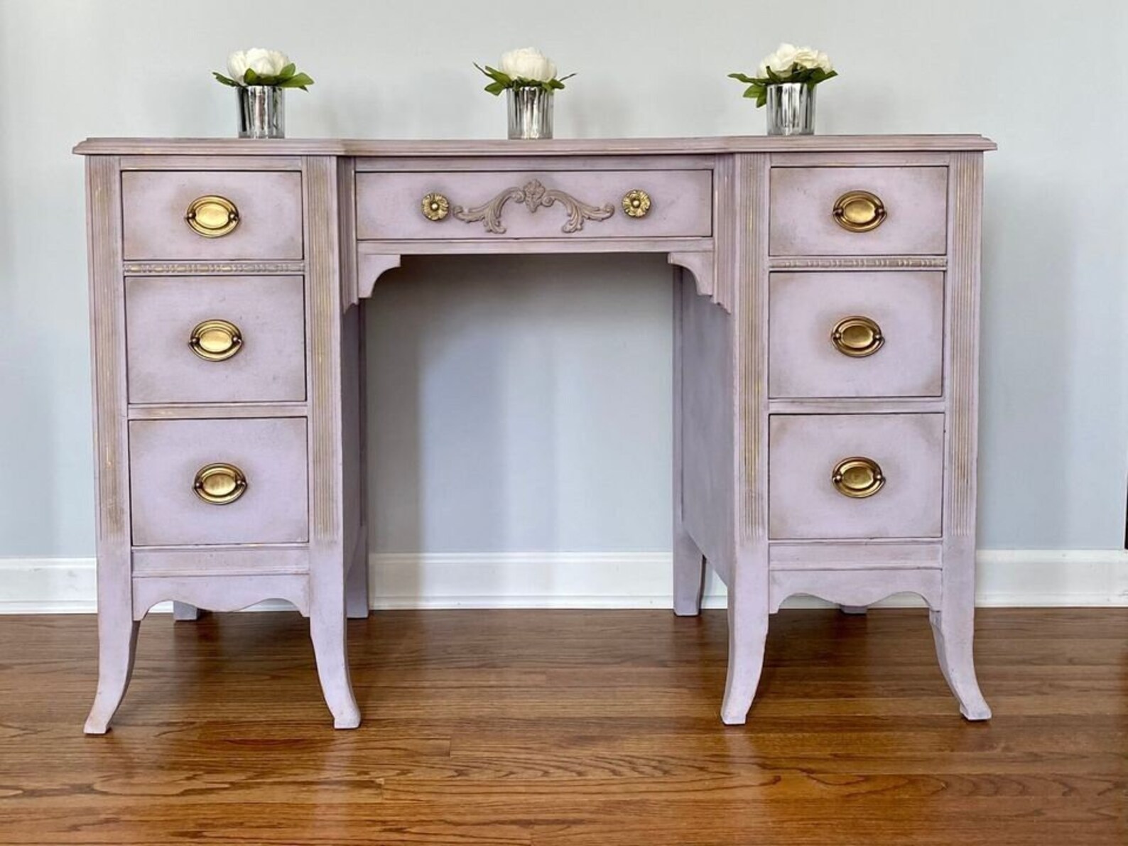 Lavender Desk Make up Vanity Painted Furniture Etsy