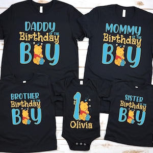 Winnie The Pooh Birthday Shirt Matching Winnie The Pooh Shirts Pooh Bear Birthday family Shirts Toddler Birthday Shirt Mom Dad