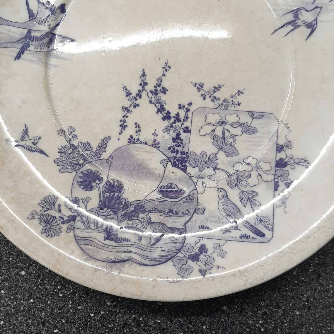 6 Assiettes Faïence Belge BFK Boch Frères Keramis - Motif Moscou Rose Fleurs