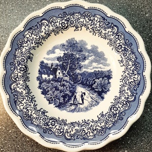 Vintage Set of 2 soup plates Swiss Landscapes Made in Italy 1950-1980