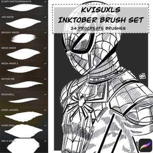 KVISUXLS Inktober Procreate Brush Set