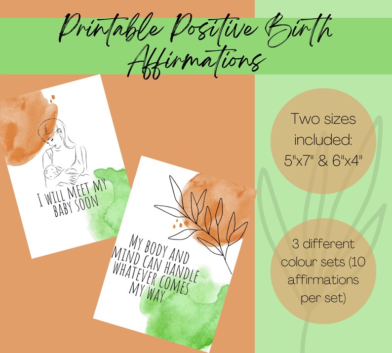30 Positive Birth Affirmation Cards Printable Birth Affirmations ...