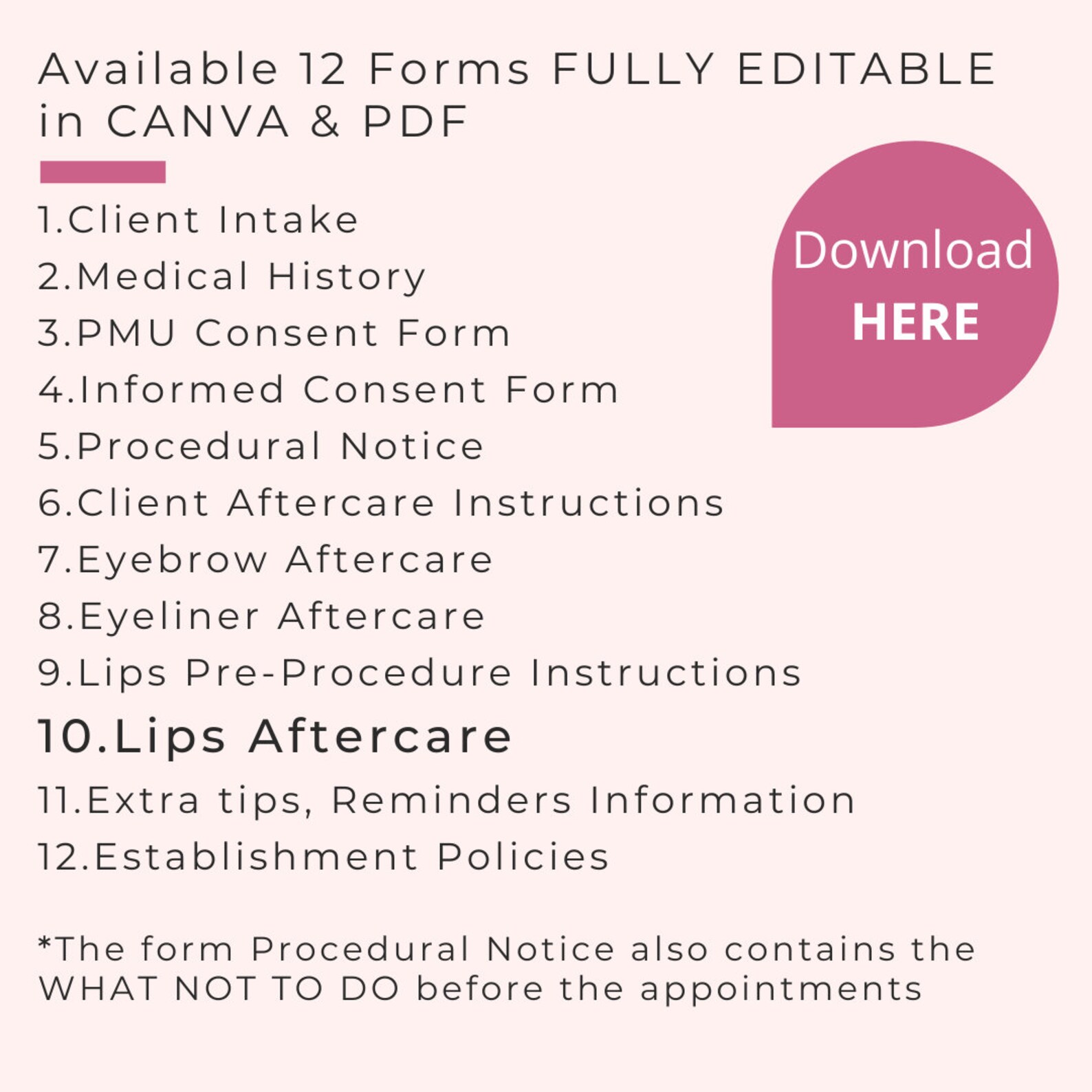 PMU Lip Blush After Care Instructions, Lip Tattoo Aftercare Indications