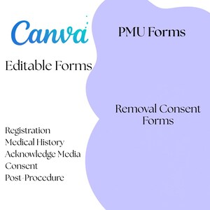 Pink PMU Eyebrow Pigment Removal Consent Forms FULLY EDITABLE