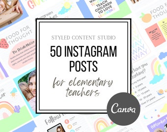 Elementary Teacher Instagram Templates - Inspire, Instagram Post Teachers, Instagram Template Teacher, Instagram Template for Education