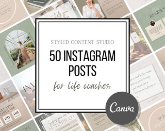 Life Coach Instagram Posts - Jayne, Editable Instagram Templates for Wellness Coaching, Done For You Mindset Coach Instagram Content