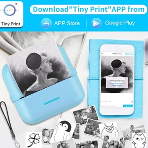 Mini impresora térmica de bolsillo sin tinta con 11 rollos de papel térmico