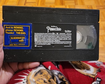 Vintage Disney Pinocchio VHS Tape Replacement, 90s Animated Movie, No Case