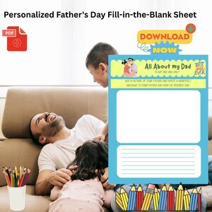 Personalisiertes Vatertags-Ausfüllblatt | Foto & Nachricht Andenken | Druckbares Geschenk für Papa | Sofort Download 8.5x11