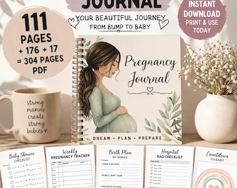 Pregnancy Planner Bundle | Weekly Tracker, Baby Checklist (Digital Download)