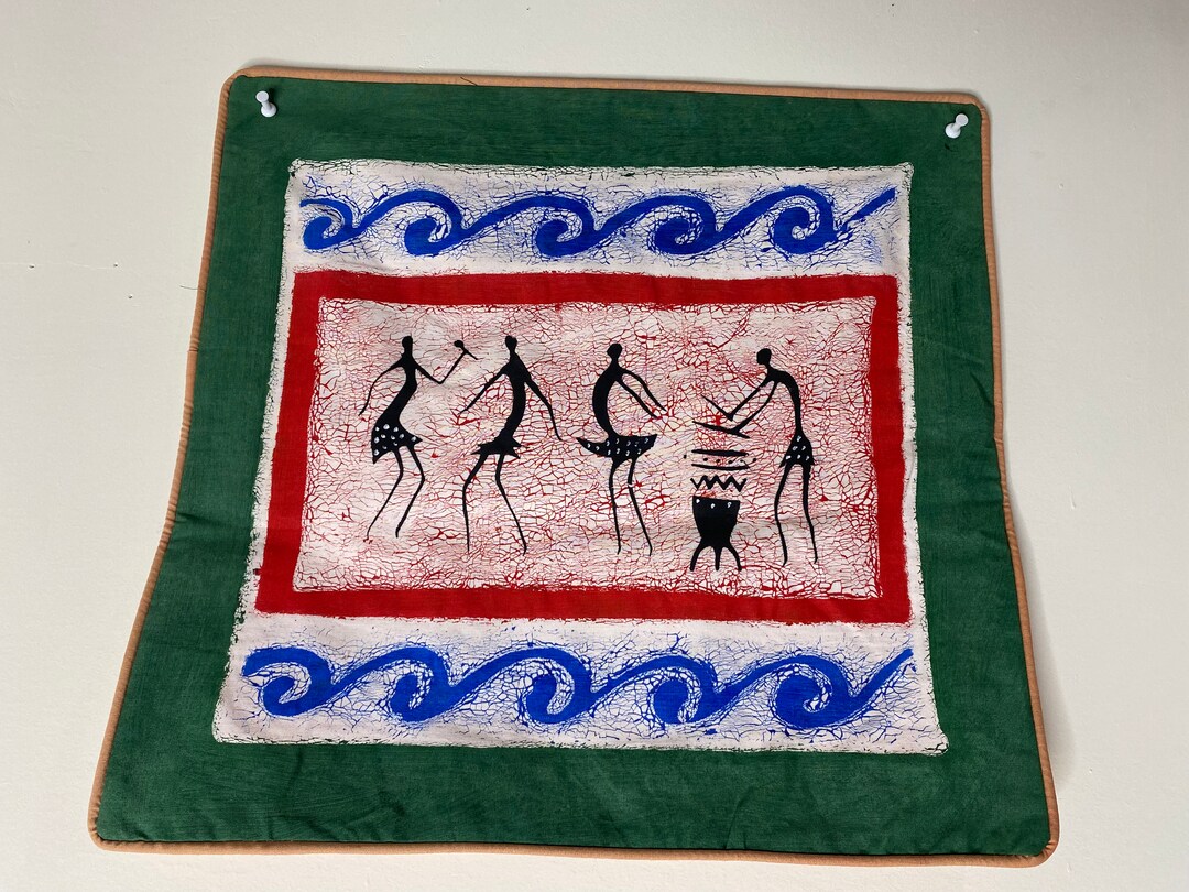 African Hand Painted Zimbabwe Couch Pillow Covers 16 X 16 Etsy