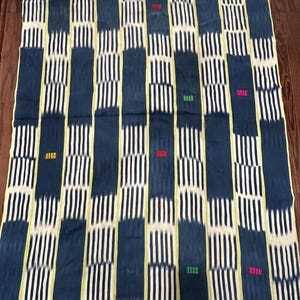 Handwoven Baule Stripwoven Textile Ivory Coast African Art 56" X 41 (#1)