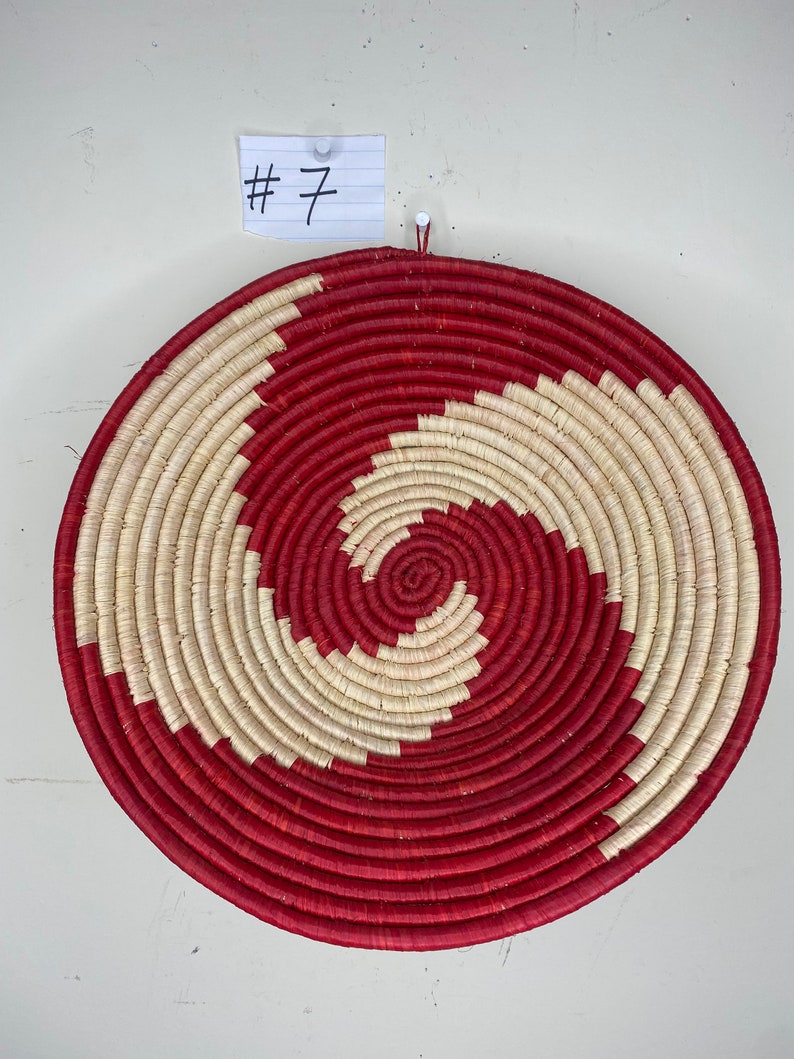 Colorful Large 12 African Wall Basket, Rwanda Baskets, African Woven