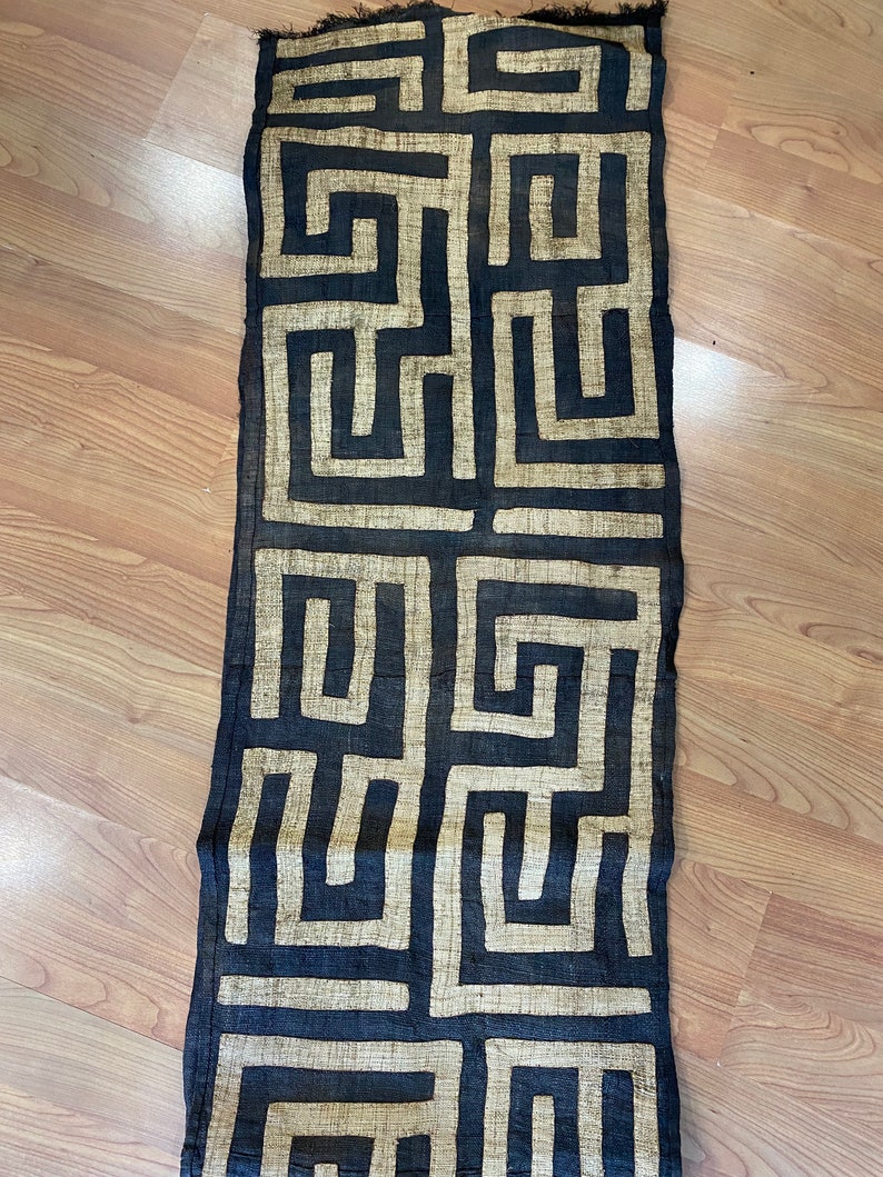 Genuine 9 Feet Rustic African Congo Kuba Raffia Cloth Fabric Etsy