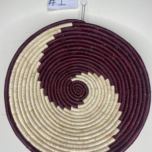 Colorful African Woven Wall Basket: Large Rwanda Basket (12&quot; x 4&quot;)