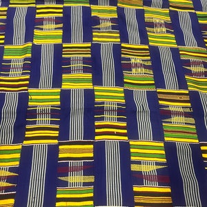Vintage large African kente Ashanti hand-woven cloth 120&#39; X 80&quot;African Art Deco