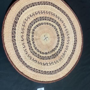Tonga Binga Basket Wall Art Decor: Zimbabwe Handwoven Snake's Belly Pattern (18-19 inches)