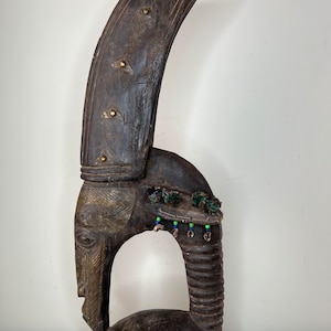 Hand-carved Boso Bambara mask/helmet 33&quot; X 9&quot; 6&quot; African Art Deco