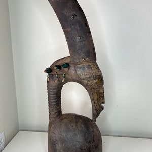 Hand-carved Boso Bambara mask/helmet 33&quot; X 9&quot; 6&quot; African Art Deco