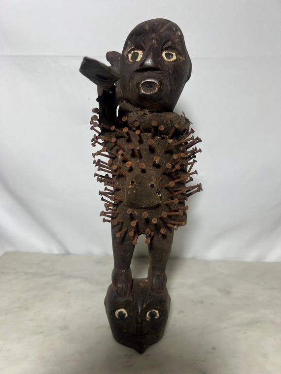 アンティーク アフリカ バコンゴ ンキシ ンコンディ像 ネイル