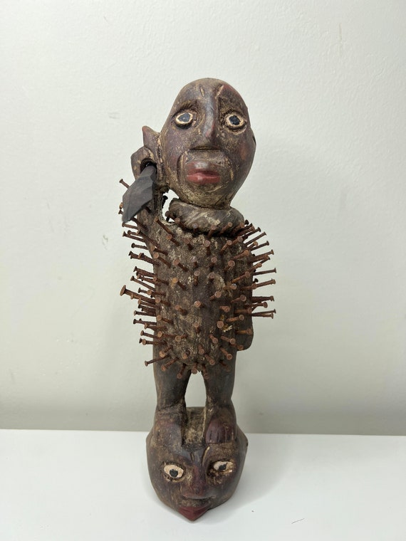 アフリカの騎獣人物像　アフリカンアート　木彫　彫刻　アンティーク　古美術　骨董 アフリカの騎獣人物像 アフリカンアート 木彫 彫刻 アンティーク