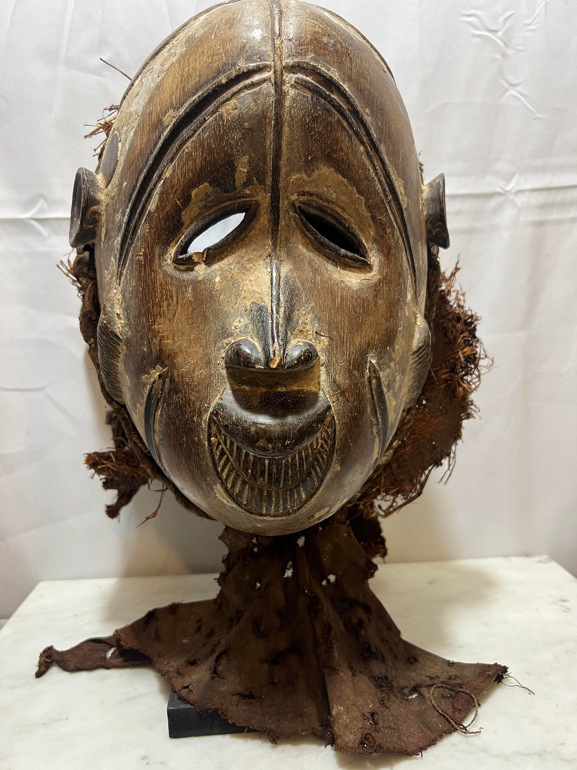 工芸品 Africa Gabon Fang Ngil mask Antique Fang Ngil Society Mask: Gabon African Art Deco (13