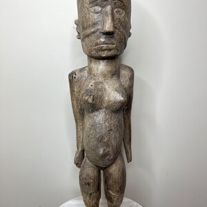 Handgeschnitzte Yoruba Schutzstatue Nigeria Afrikanische Kunst 27&quot; X 7&quot;