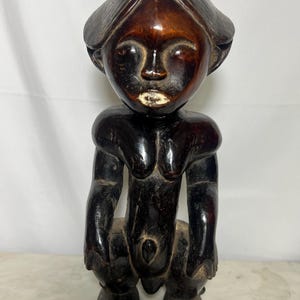 Male Fang Byeri Seated Reliquary Figure Gabon 15&quot; X 5&quot; African Art Deco