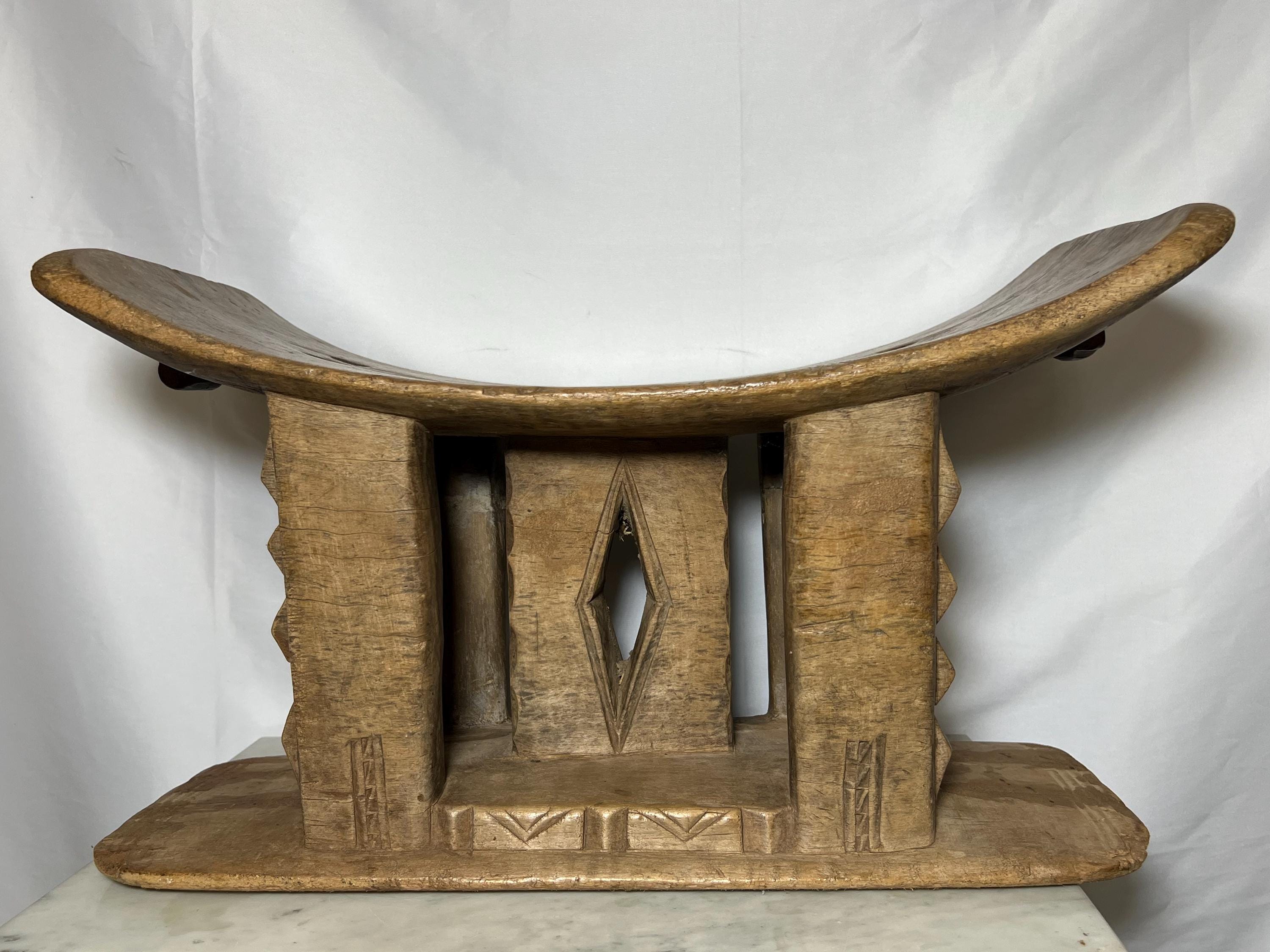 Antique Ashanti Stool – Hand Carved African Tribal Wood Ghana Folk Art ...