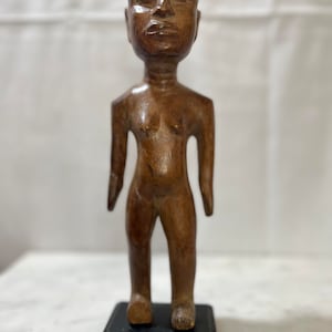 Hand carved Ewe Wooden Doll Ghana 8&quot; X 3&quot; X 2&quot; African Art Deco