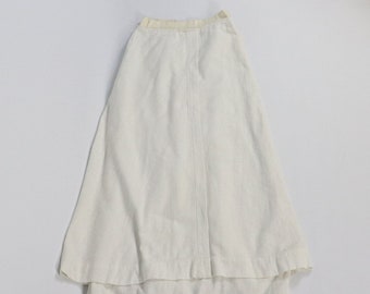 1910s Two-Tiered Edwardian White Skirt - Small Antique Vintage Dress Walking Skirt