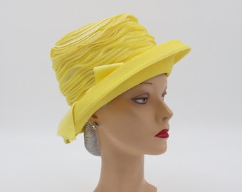 Vintage 1960 Era Bubble Hat Lemon Yellow Yellow 1960s Vintage Hats for Women for sale | eBay main image 3