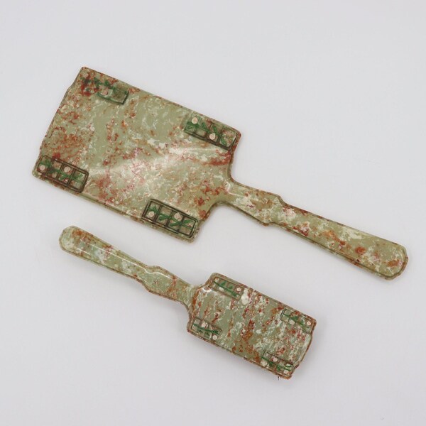 Antique Green Hair Brush and Mirror Set Etsy