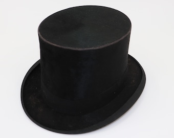 Antique Vintage Satchell and Son Hatters of London Top Hat Silk Extra Quality 1800s 1900s