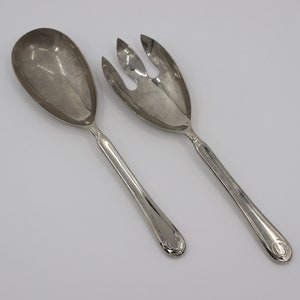 Vintage Silver Salad Serving Utensils - Spoon and Fork