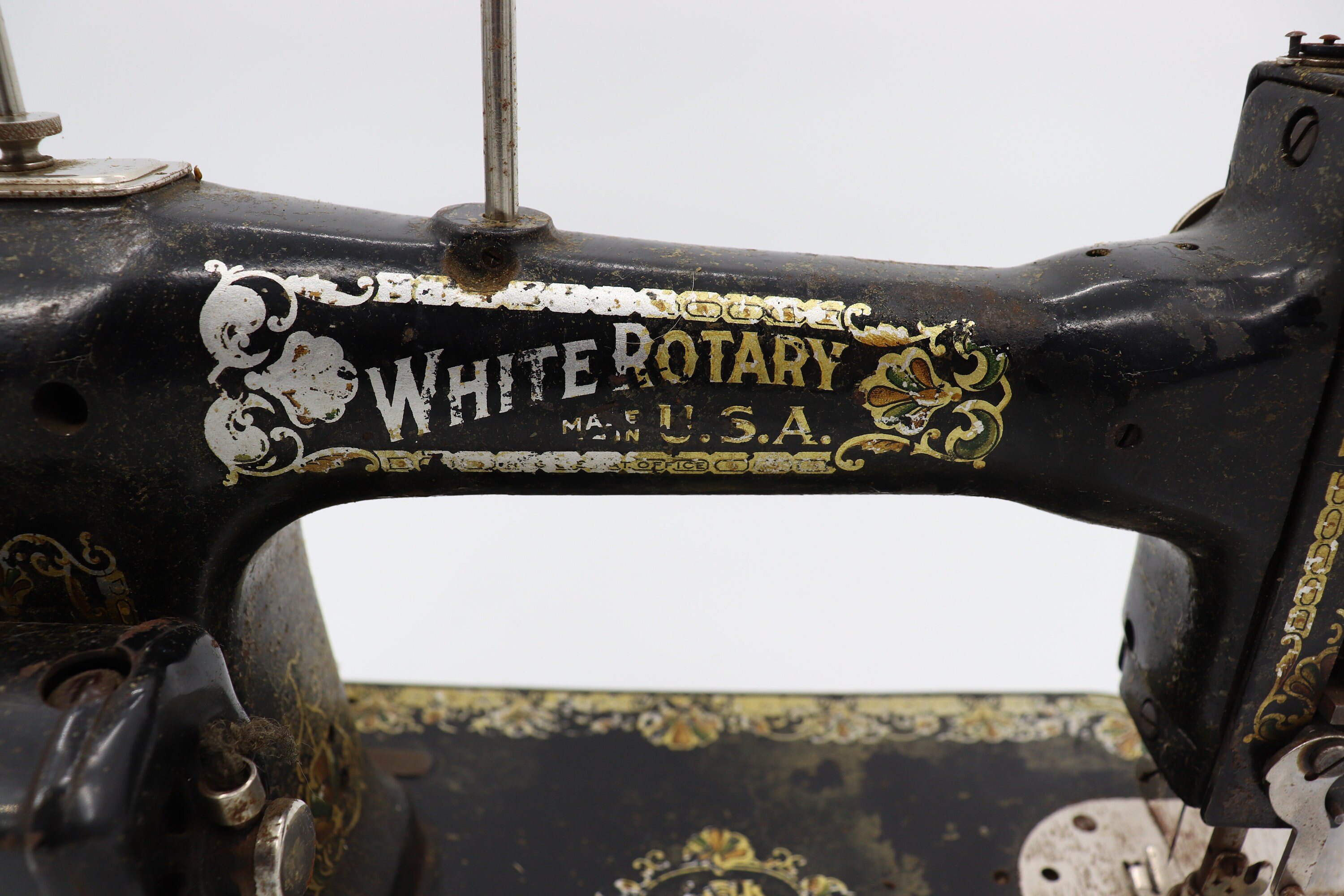 Vintage white rotary sewing machine